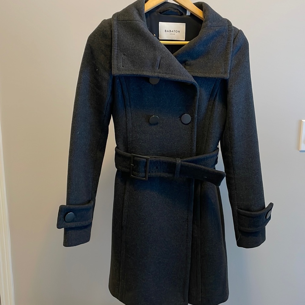 *Host Pick* Babaton aritzia bromley dark grey wool coat - Picture 1 of 11